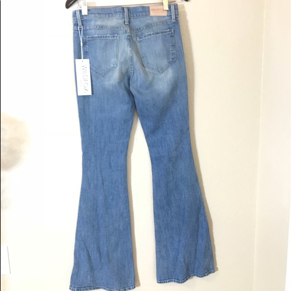 Wildfox Joni Mid Rise Super Flare Denim Jeans - Picture 4 of 8